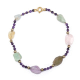 Collier Aventurine Améthyste Quartz Rose Cristal de Roche Vermeil