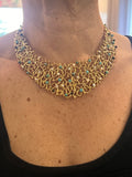 Collier Gilbert Albert Turquoises Diamants Perles Or jaune 18 carats