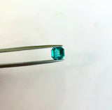 Certified 1.25 Carats Colombian Square Cut Emerald