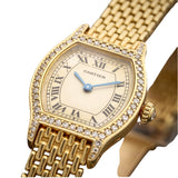 Cartier Tortue Diamonds 18 Carats Yellow Gold Watch
