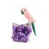 Perroquet Quartz Rose Jade Néphrite Aventurine Améthyste