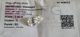 Diamant 3.46 Carats (Certificat LFG)