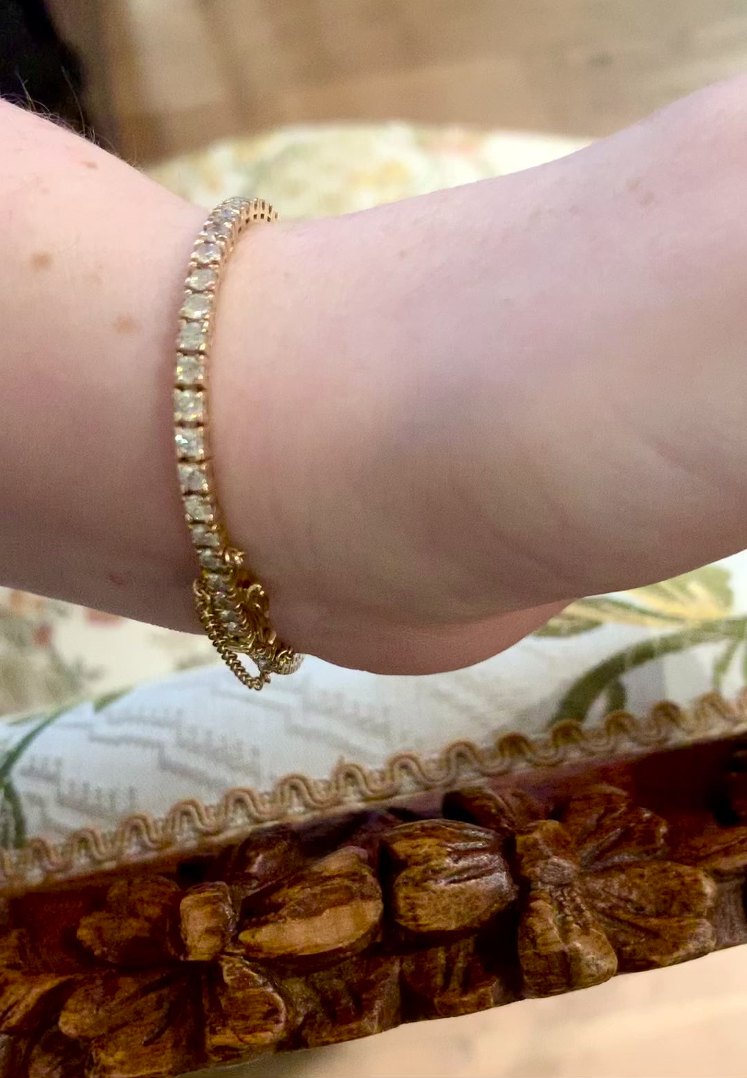 Bracelet Tennis Diamants 2.85 Carats Or Rose 18 Carats