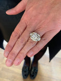 Bague Art Déco Diamant F/SI1 2.20 Carats Diamants Or Gris 18 Carats (Certifié)
