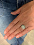 Art Deco Diamonds Emeralds Paving 18 Karat White Gold Ring