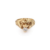 Bague Chevalière Lion Diamant 0.35 Carats Or Jaune 18 Carats