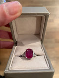 Certified Unheated 4.21 Carats Tanzanian Ruby Diamonds 18K White Gold Ring