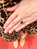 Certified Unheated 4.21 Carats Tanzanian Ruby Diamonds 18K White Gold Ring
