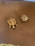 Broche Tortue Rubis Or Jaune 18 Carats