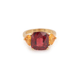 Bague Grenat Rhodolite Grenats Spessartites Or Jaune 18 Carats
