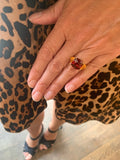 Bague Grenat Rhodolite Grenats Spessartites Or Jaune 18 Carats