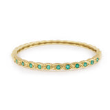 Chaumet Bracelet Jonc 11 Emeraudes Or Jaune 18 Carats