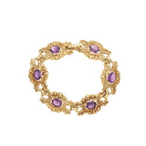 Bracelet Fin 19ème Améthystes Approx 10 Carats Or Jaune 18 Carats