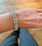 Bracelet Rétro 6 Carats Diamants Platine Or Gris 18 Carats