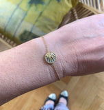 Dior Rose Des Vents “Rose Céleste” Mother Of Pearl & Onyx, Diamonds, 18 Carat Yellow Gold Bracelet