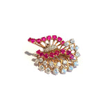 Boucheron 60 's Diamonds 1.90 Carats Ruby 18 Carats Yellow Gold Brooch