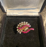 Boucheron 60 's Diamonds 1.90 Carats Ruby 18 Carats Yellow Gold Brooch