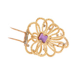 Broche Fleur Boucheron 4.43 Carats Améthyste Diamants Or Jaune 18 Carats