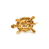 Broche Tortue Rubis Or Jaune 18 Carats