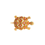 Broche Tortue Rubis Or Jaune 18 Carats