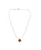 Van Cleef & Arpels Alhambra Vintage Carnelian 18 Carats Yellow Gold Necklace