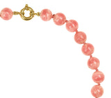 Rhodochrosite 18 Carats Yellow Gold Balls And Clasp Necklace
