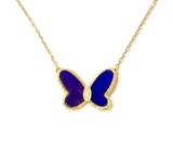 Collier Vintage Papillon Van Cleef & Arpels Lapis-Lazuli Diamant Or Jaune 18 Carats