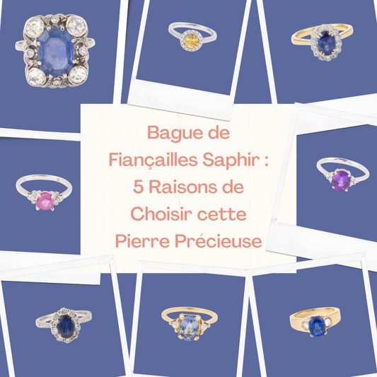 8 bagues de fiançailles saphir de couleurs différentes