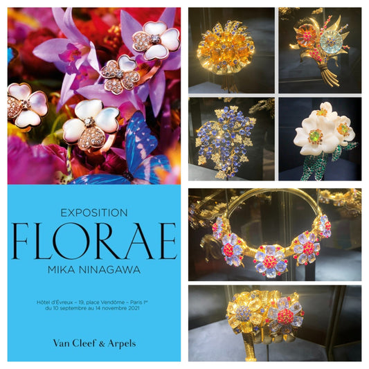 Bijoux floraux à l’exposition « Florae » de la Maison Van Cleef &Arpels