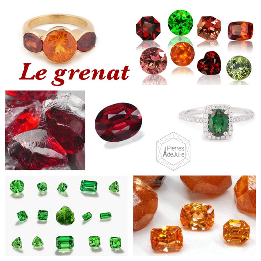 Plusieurs sortes de grenat, de différentes couleurs