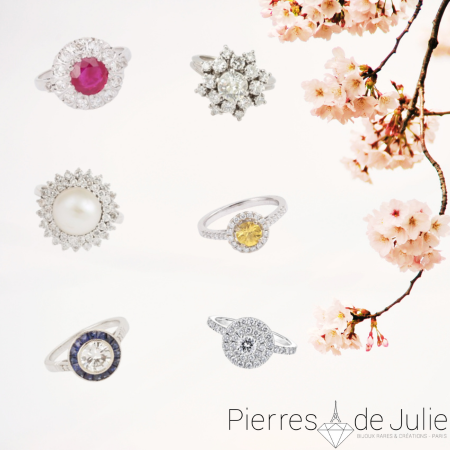 Daisy rings - Les Pierres de Julie - Jewellery shop Paris 15th.