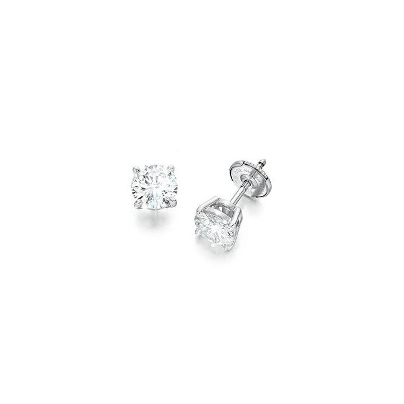 0.50 Carats F/G VVS Diamonds 18 Carat White Gold Studs Earrings