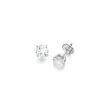 Boucles d'Oreilles 0.50 Diamants F/G VVS Or Gris 18 Carats