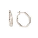 Diamonds 18 Carat White Gold Octagonal Hoop Earrings