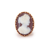 Bague Ancienne Camée Agate Or Jaune 18 Carats