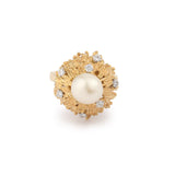 Andrew Grima Pearl Diamonds 18 Carat Yellow Gold Ring