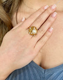 Bague Andrew Grima Perle Diamants Or Jaune 18 Carats