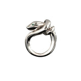Boucheron Serpent Kaa Tsavorite Garnets 18 Carat White Gold Ring