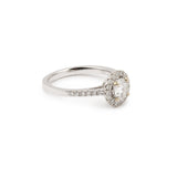 Bague Marguerite Diamants 0.60 Carats F SI Or Gris 18 Carats (Certificat)