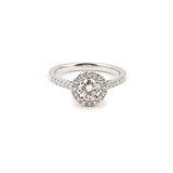 Bague Marguerite Diamants 0.60 Carats F SI Or Gris 18 Carats (Certificat)