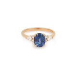 Certified 2.25 Carats Unheated Ceylon Sapphire Diamonds 18 Carat Rose Gold Ring