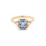 3.20 Carats Sapphire Diamonds 18 Carats Yellow Gold Ring
