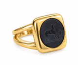 Hermès Corozo Golden Finish Ring