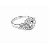 Bague Art-Déco Diamants 1.10 Carat Platine