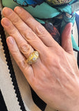 Bague Dôme Diamants 1.10 Carats Or Jaune 18 Carats