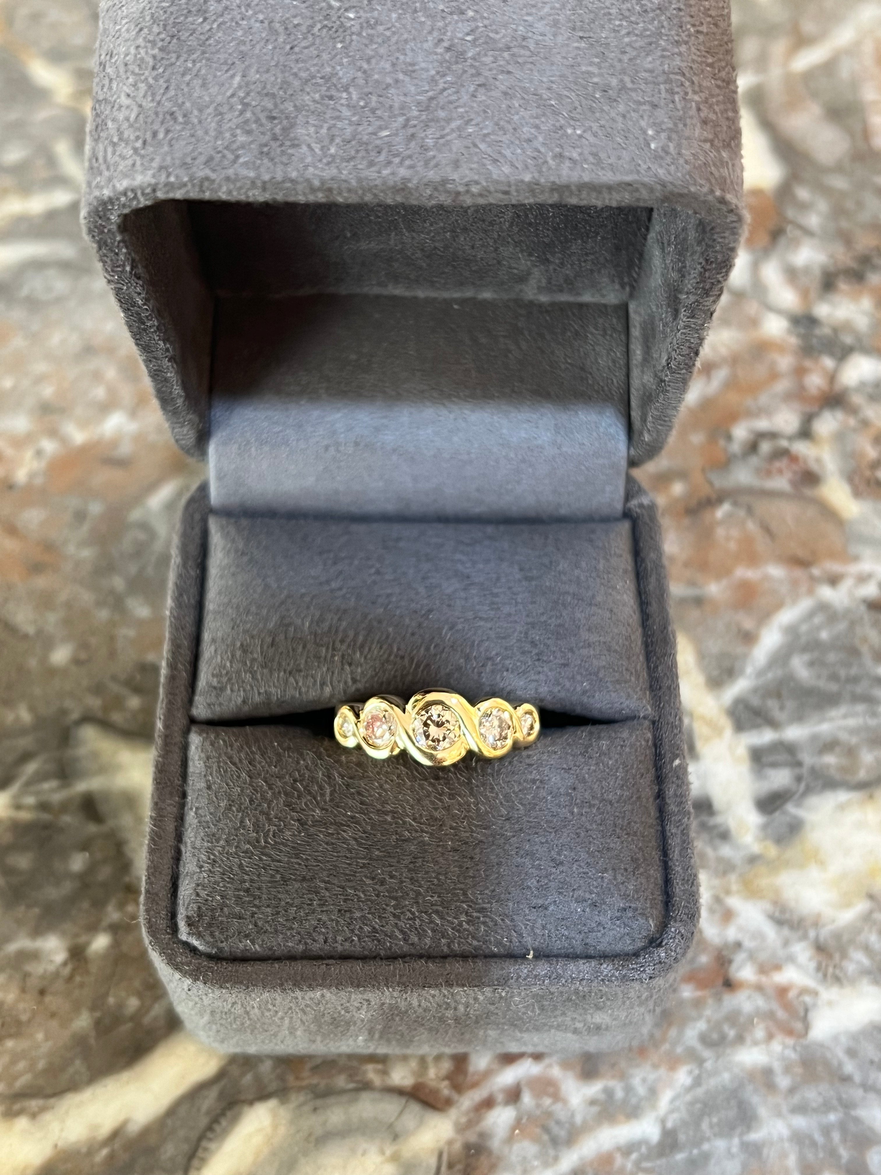 Bague Jonc 1 Carat Diamants Or Jaune 18 Carats
