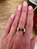 Bague Vintage Ouverte Saphirs Cabochons Or Jaune 18 Carats
