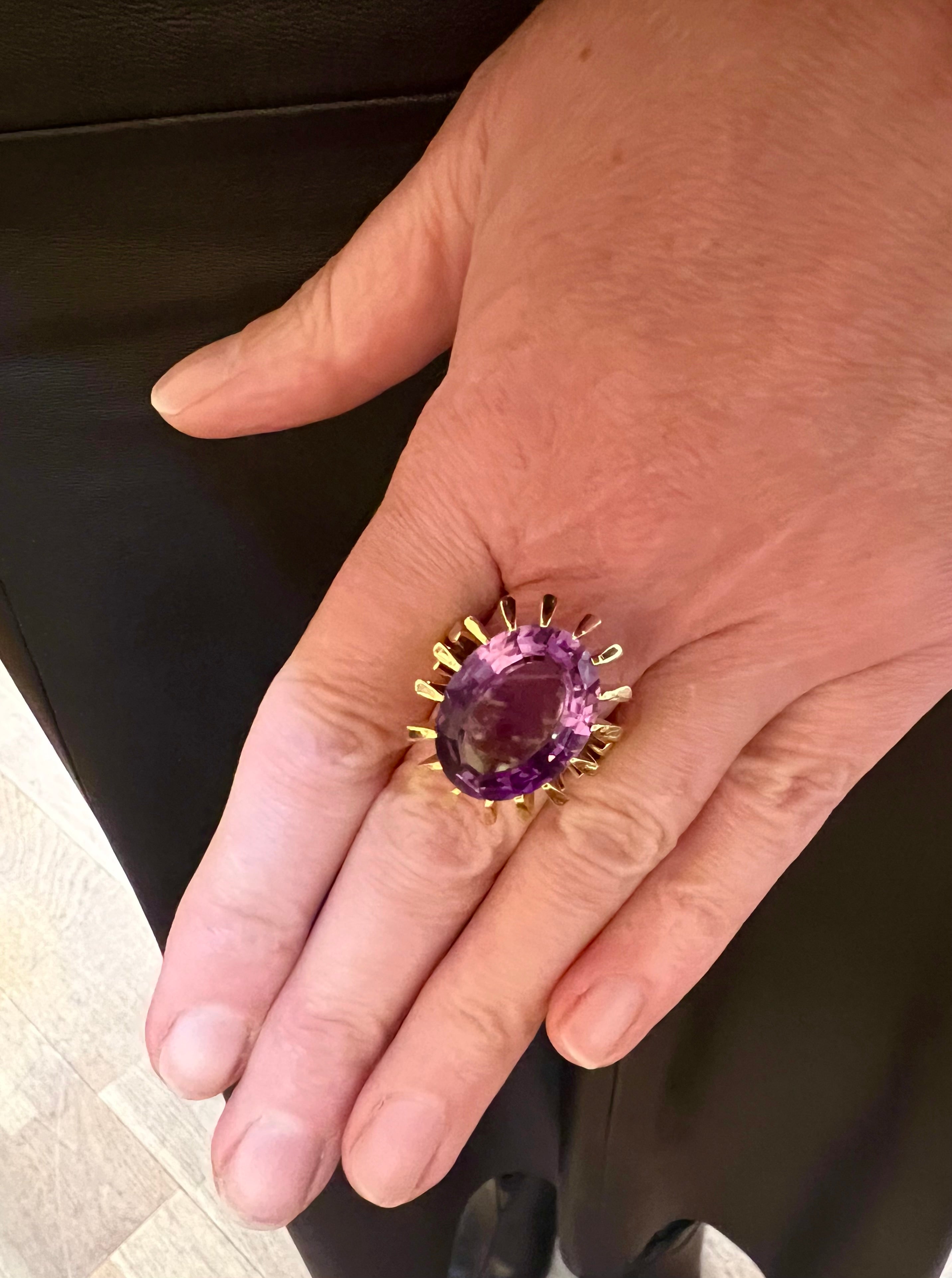 Bague Cocktail Bague Amethyste Or Jaune. Les Pierres de Julie