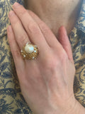 Andrew Grima Pearl Diamonds 18 Carat Yellow Gold Ring