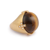 Tiger's Eye Diamonds 18 Carats Yellow Gold Cocktail Ring